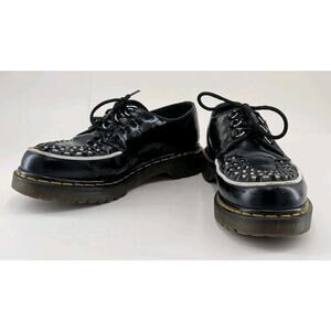 Dr. Martens Ramsey Smooth Leather Creepers Black/White Interlace Size 7 Mens/8 W